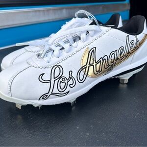 Nike White and Gold Cleats